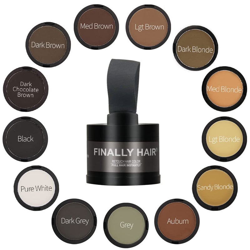 Finally Hair Powder Hair Loss Concealer, Hairline Creator, Eye Brow Enhancer, Beard Filler (Pure White, Unscented) - Image 1